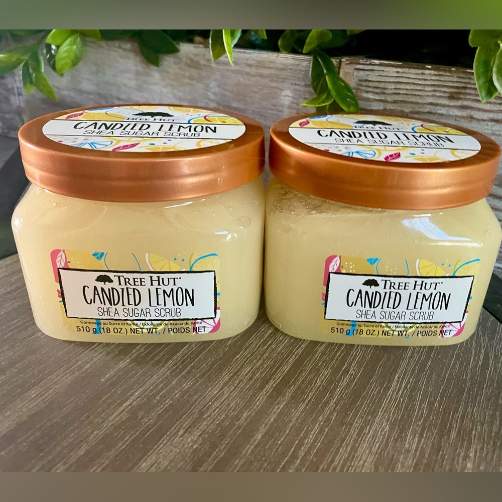 Candied Lemon Tree Hut Sugar Scrub with Shea - Set of Two Exfoliant Spa